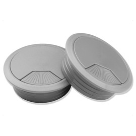Mprofi MT® 5 x Cable Grommet Desk - Silver Plastic Cable Grommet - Cable Pass 60 mm Round - Table, Desk Feedthrough - Cable Hole Cover Silver KS/60/5