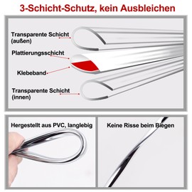 Car Door Edge Protection Strips Universal Car Decorative Strips U-Shape Car Door Protector for Cars, Trucks, SUVs, 5 m, Silver