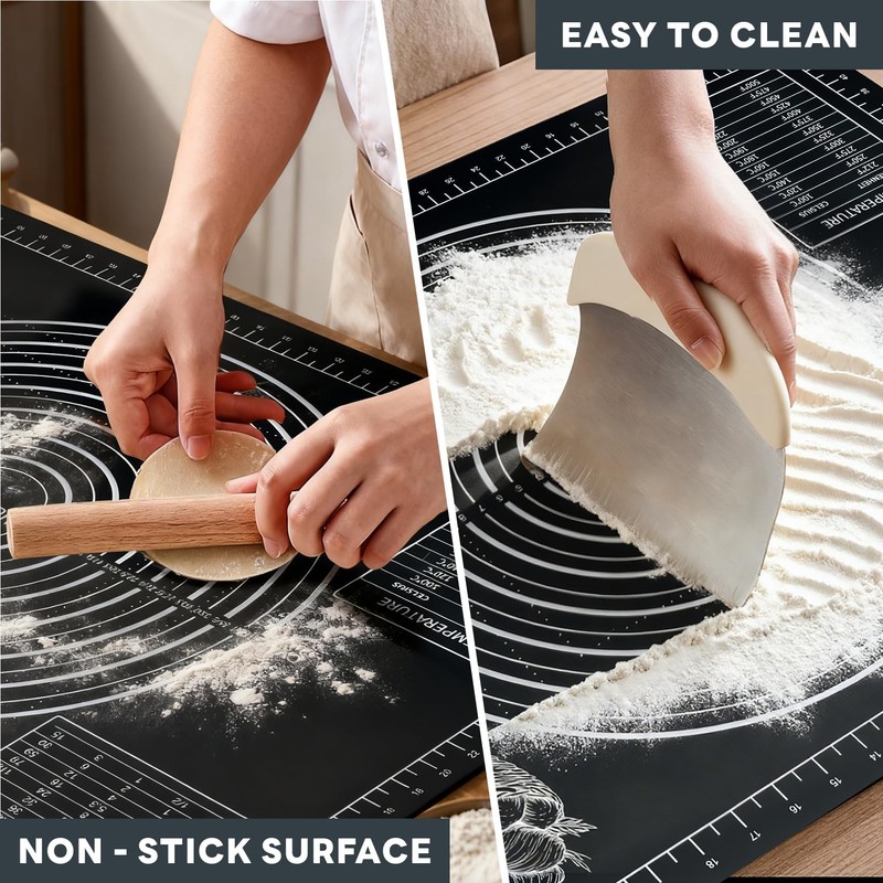 Nauvora Extra Large Baking Mat - 28" Silicone Pastry Mat,