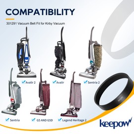 KEEPOW Vacuum Belt for Kirby, 301291G Replacement Belt Compatible with Kirby Sentria Series, Avalir 2, G3 G4 G5 G6 G7 (4 Pack)