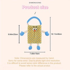 AIMALL Cute Monster Stripe Plaid Car Tissue Holder, Plush Backseat Hanging Dispenser, Car Accessories Storage Solution