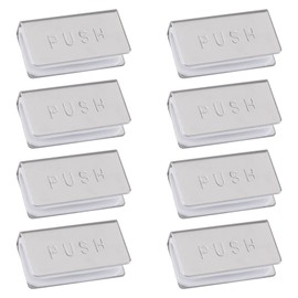 UFURMATE Magnetic Catch Clamp 8 Pack Adjustable Frameless Magnetic Strike Plates Rectangle Metal Glass Door Clips Glass Cabinet Latch Replacement Parts