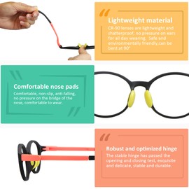 VisionGlobal Blue Light Blocking Glasses for Kids, Blurry and Anti Eyestrain, Computer Glasses, Anti Glare