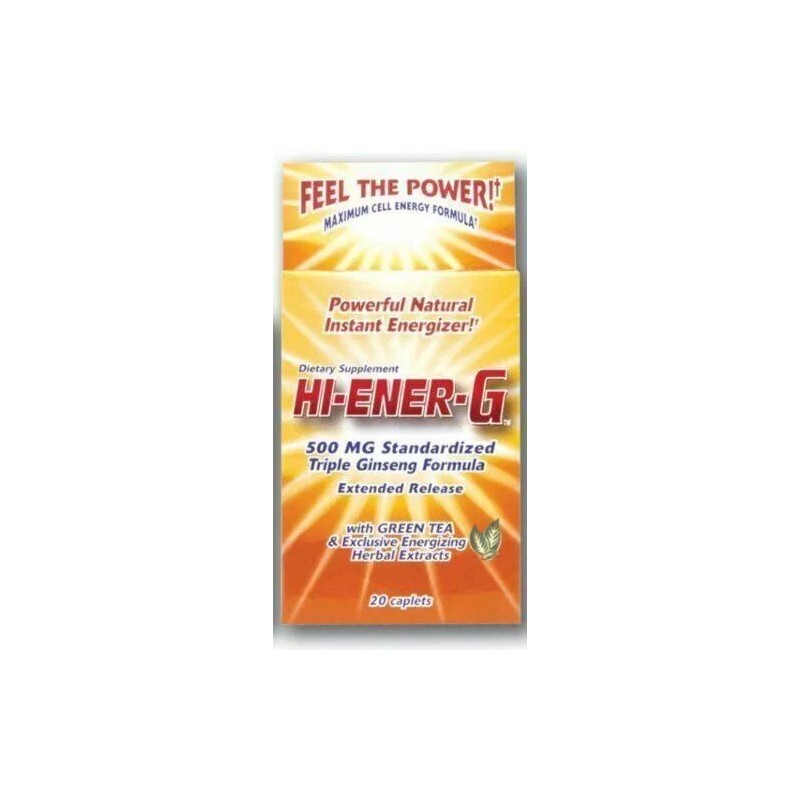 Hi-Ener-G Standardized Triple Ginseng Formula Supplements Caplets 20 Ct 3