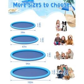 Splash Pad for Kids and Dog, YSJILIDE Non-Slip Large Sprinkler Splash Play Mat, 67" Sprinkler Pool for Outside Backyard Dog Pool