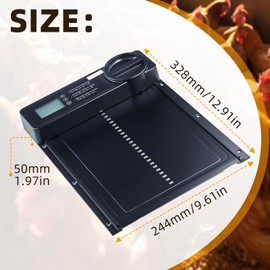 Automatic Chicken Flap, Aluminium Electric Chicken Flap with Waterproof Display with Time/Hand Mode, Anti-Clamp, Chicken Coop Door Opener, Clamp Protection Function for Chickens, Duck, Goose, Bunny,