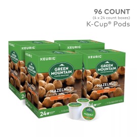 Green Mountain Hazelnut Decaf Coffee, Keurig® K-Cup Pods, Light Roast, 96/Carton