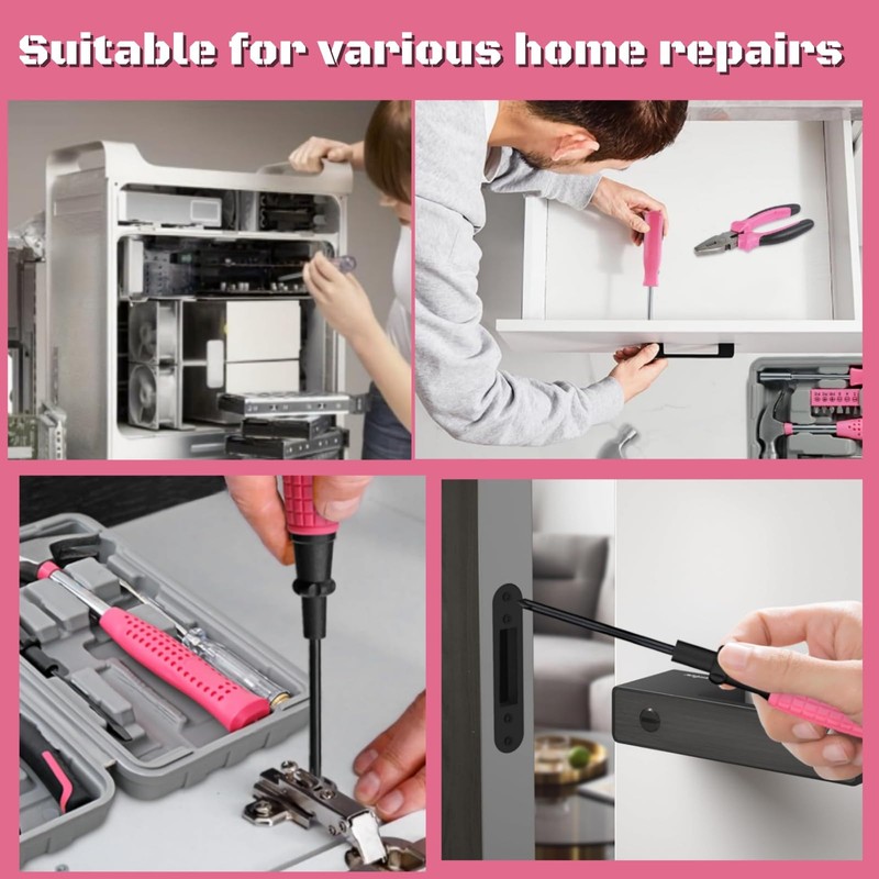 Home Tool Kit 24PCs - Pink Home DIY Repair Tool