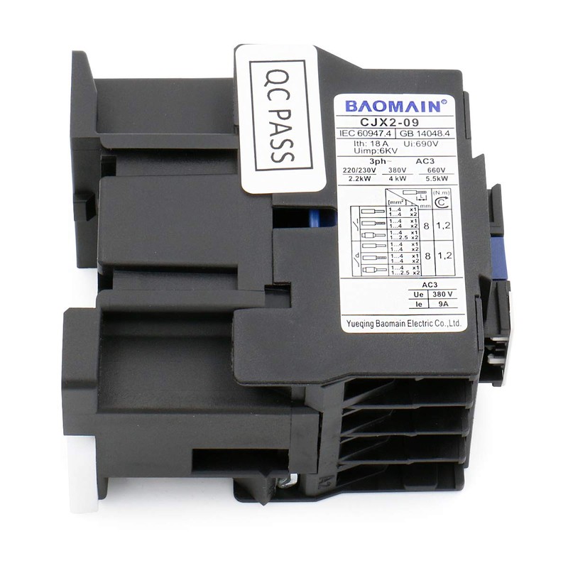 Baomain 3-Pole AC Contactor CJX2-0910 – 110VAC Coil, 3NO+1NO Auxiliary,