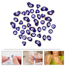 EXCEART Cuentas De Mal De Ojo Turcas Azules De AleacióN 40 Piezas Cuentas Espaciadoras Para Diy Pulsera Collar Joyería Manualidades