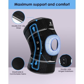 ABYON Lightweight Hinged Knee Brace for Meniscus Tear, Arthritis, ACL, MCL Pain – Adjustable 360° Wraparound Strap & Dual-Side Stabilizers for Maximum Knee Support & Injury or Surgery Recovery for man and women