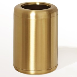 LEASYLIFE 10 L/2.6Gallon,Brass Trash can,Brushed Bathroom Trash Can, Gold Wastebaske for Bathroom,Living Room,Office,Kitchen,Bedroom,Hotel (Gold)