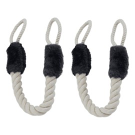 Door Stopper Jack, Pack of 2 Cotton Door Stopper Jack, Door Cord, Door Cord Clamp Protection, Door Cords Door Stopper, for Doors Pets and Children, Finger Protection (Black)