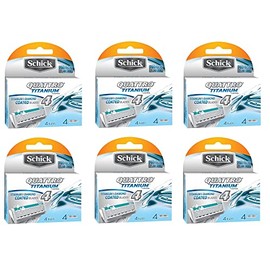 Schick Quattro Titanium Razor Blade Refills for Men - 24 Cartridges