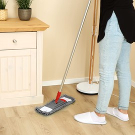 com-four® 4 x replacement covers for floor mops, mop covers made of microfibre chenille for thorough cleaning of your living space (04 pieces, grey)