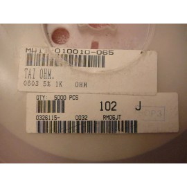 Tai Ohm RM06JT102 Resistor Thick Film 1KΩ Ohm 5% 0603 **NEW**  Qty.100