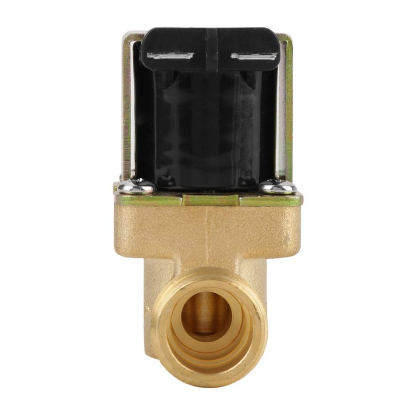 Akozon Solenoid Valve, 12V BSPP G1/2 Brass N/C Normally Closed