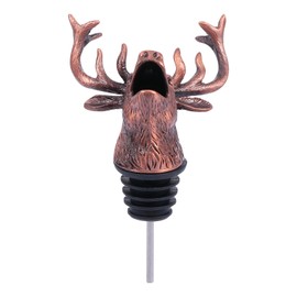 Happyyami Deer Head Wine Pourer Spout Christmas Wine Aerators Deer Stag Head Wine Pourer Stainless Stags Head Bottle Pourer Wine Stopper Bar Accessories Christmas Table Decorations
