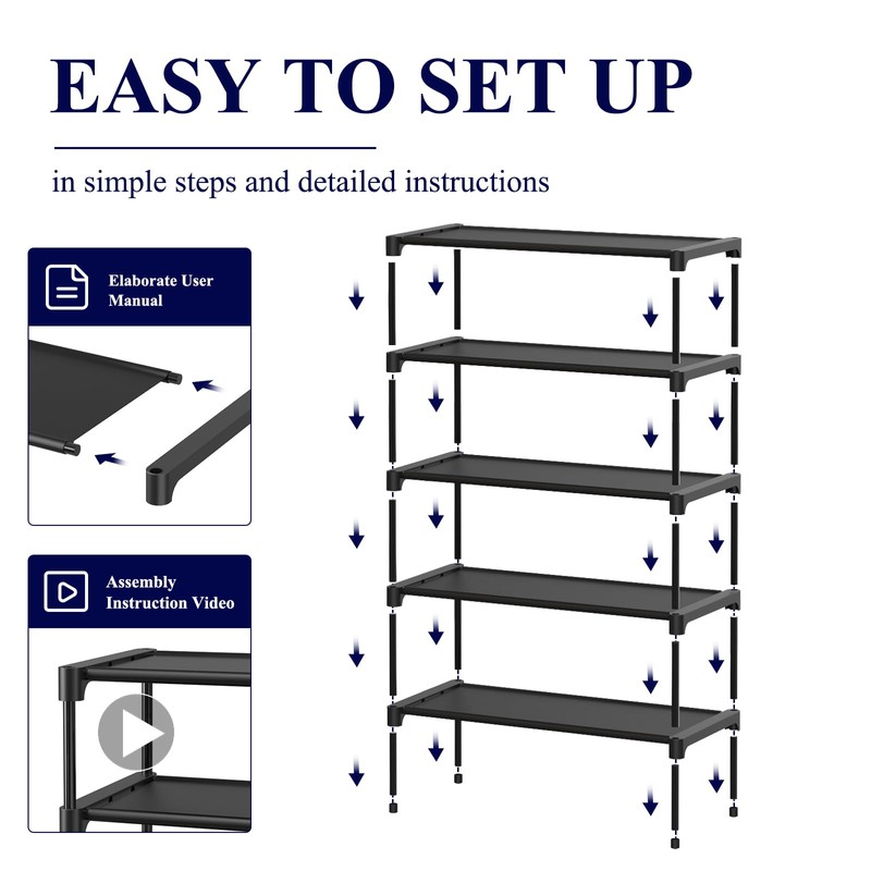 Kitsure Shoe Rack - Non-Woven Shoe Rack Shelf, Shoe Organizer