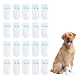 40pcs Disposable Dog Boots for Injured Paws, Disposable Dog Socks Waterproof Paw Protectors with Non-Slip Sole, Post-Surgery & Wound Care Pet Foot Covers for Small to Medium Dogs, Indoor/Outdoor Use