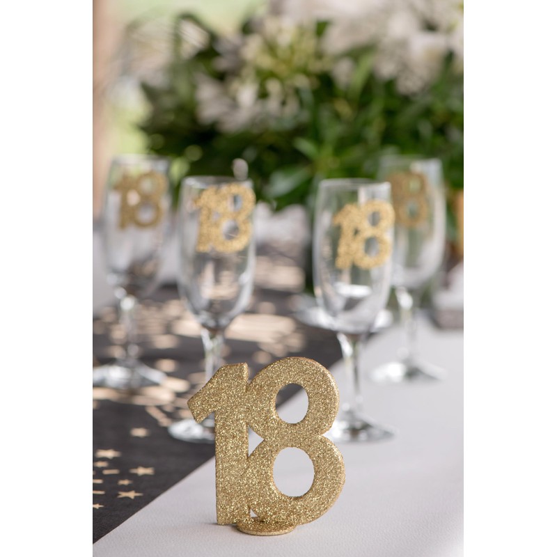 Gold Glitter Number 60th Birthday with Stand