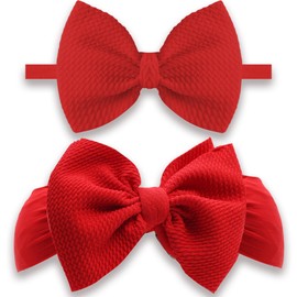 AYAOZTT Girl Hairband Baby Girl Bows Headband Newborn Infants Hairbans with Bows 2 Pack