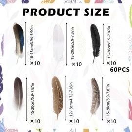 60 Pcs Pheasant Feathers, Feathers for Hats and Fascinators, Suitable for Natural Pheasant Feathers for Crafting Hat Floral Home Party Wedding Performance Deco Cosply Props