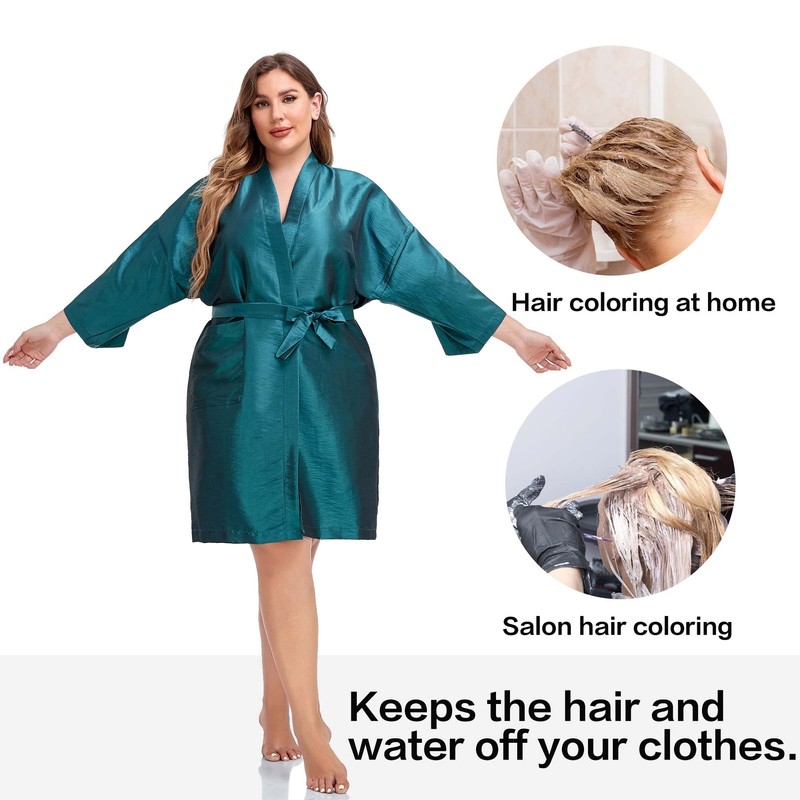 Salon Client Gown Hairdressing Clothes Kimono Heavensends 43 Long (Black) blue