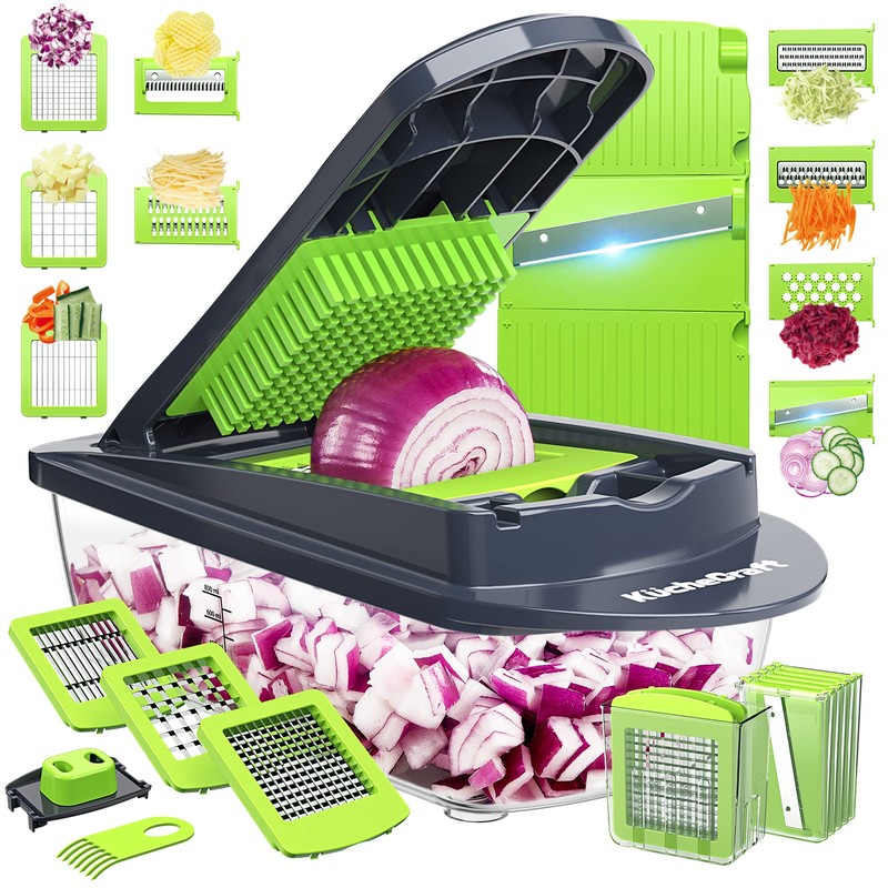KucheCraft Vegetable Chopper, 11-in-1 Onion Chopper, Pro Food Chopper, Kitchen