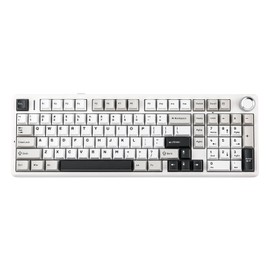 MechLands Aula F99 PRO 96% Mechanical Keyboard, BT5.0/USB-C/2.4GHz Wireless Gaming Keyboard, Hot Swappable Gasket Custom Keyboard with 8000mAH Battery, Knob, RGB Backlits for Win/Mac (White Grey)