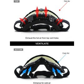 Motocross Motorcycle Goggles ATV Dirt Bike Off Road Racing MX Riding Goggle Anti-Scratch Dustproof Bendable UV400 Eyewear Padded Soft Thick Foam Glasses (White-Black Spot Multicolor)