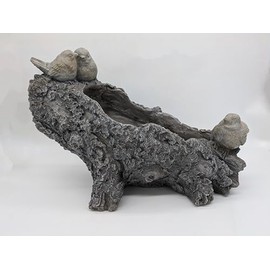 Esschert Design Bird Log Planter, Faux Wood