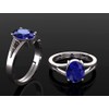 LMDPRAJAPATIS 7.25 Carat Silver Plated Dark Blue Sapphire Natural Lab