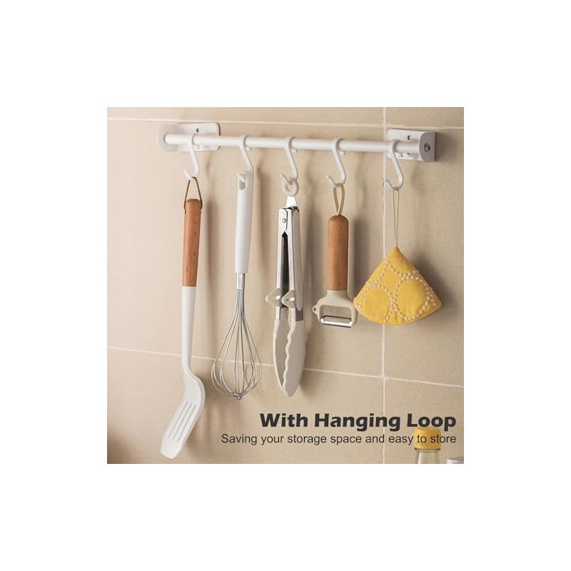 TOWINGO Silicone Tongs Set - 9 Inch Mini Kitchen Utensils