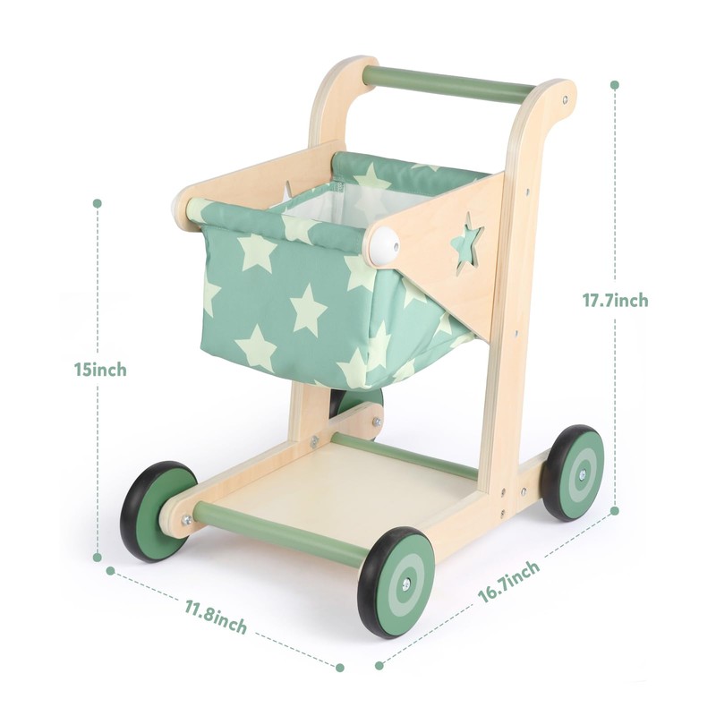 Asweets 2 in 1 Wooden Baby Walker Push and Pull