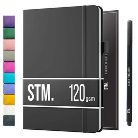 Scribbles That Matter Notebook A5 Dotted - Your 150 Pages Bullet Dotted Journal Leak-Proof 120gsm Thick Paper for Work Hardcover Notebook Dotted (5.75 x 8.5), Charcoal