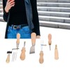 Leather Working Tools Set Log Color Curved Handle DIY Hand