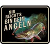 Original RAHMENLOS decorative tin sign as a gift for anglers