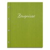 Handmade Certificate Folder in Green Linen Look with Embossed Print