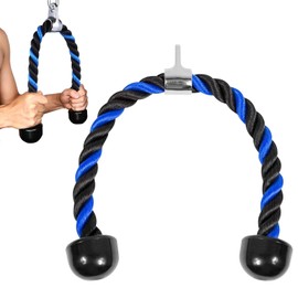HIUOUIH Triceps Rope Biceps Rope with Swivel Fitness Triceps Handle Nylon Triceps Rope Cable Pulley Triceps Pulley for Gym or Home, Blue