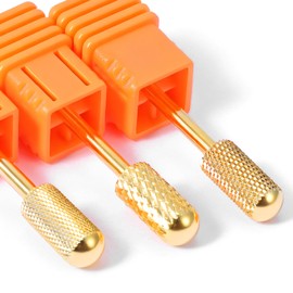 Nail Cutter Bits, Pack of 3 Safety for Nail Drill, Carbide Nail Cutter for Manicure, Smooth Round Nail Drill, Nail Cutter Attachment for Manicure Pedicure (XC & M & XF Gold)