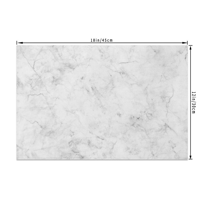 MIRRORANG Classic White Marble Placemats Set of 4 45x30cm Gray