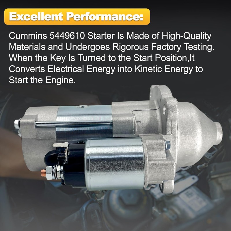 HonHuCo 5449610 5302289 12v 10T Starter Motor Compatible with Cummins