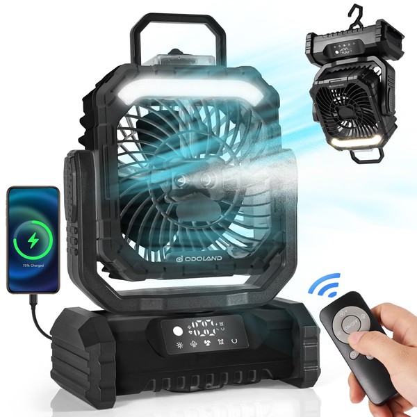 Odoland Odoland Portable Misting Fan with Light, 30000mAh Rechargeable Battery