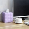 Purple Square Tissue Box Cover – Modern Leather Cube Facial