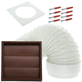 SPARES2GO Exterior Wall Venting Kit for Hotpoint Tumble Dryers (Brown, 4" / 102mm)
