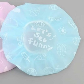 Shower Cap & Face Washing Headband Waterproof Shower Cap 4ea