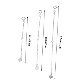 IWOWHERO 3pcs Silver Bracelet Chain Extender DIY Jewelry Accessories for Necklaces Bracelets Design Durable Material Easy Attachment with Spring Snap