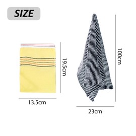 1 x black bath towel, 1 x shower gloves, back cleaning cloth, dirt removal, exfoliating towel, long back rubbing towel, bath tools, back scrubber