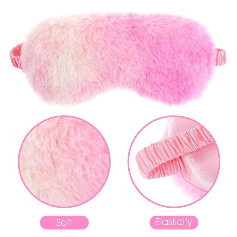 2 Pcs Plush Eye Mask Soft Sleeping Blindfold Eye Cover